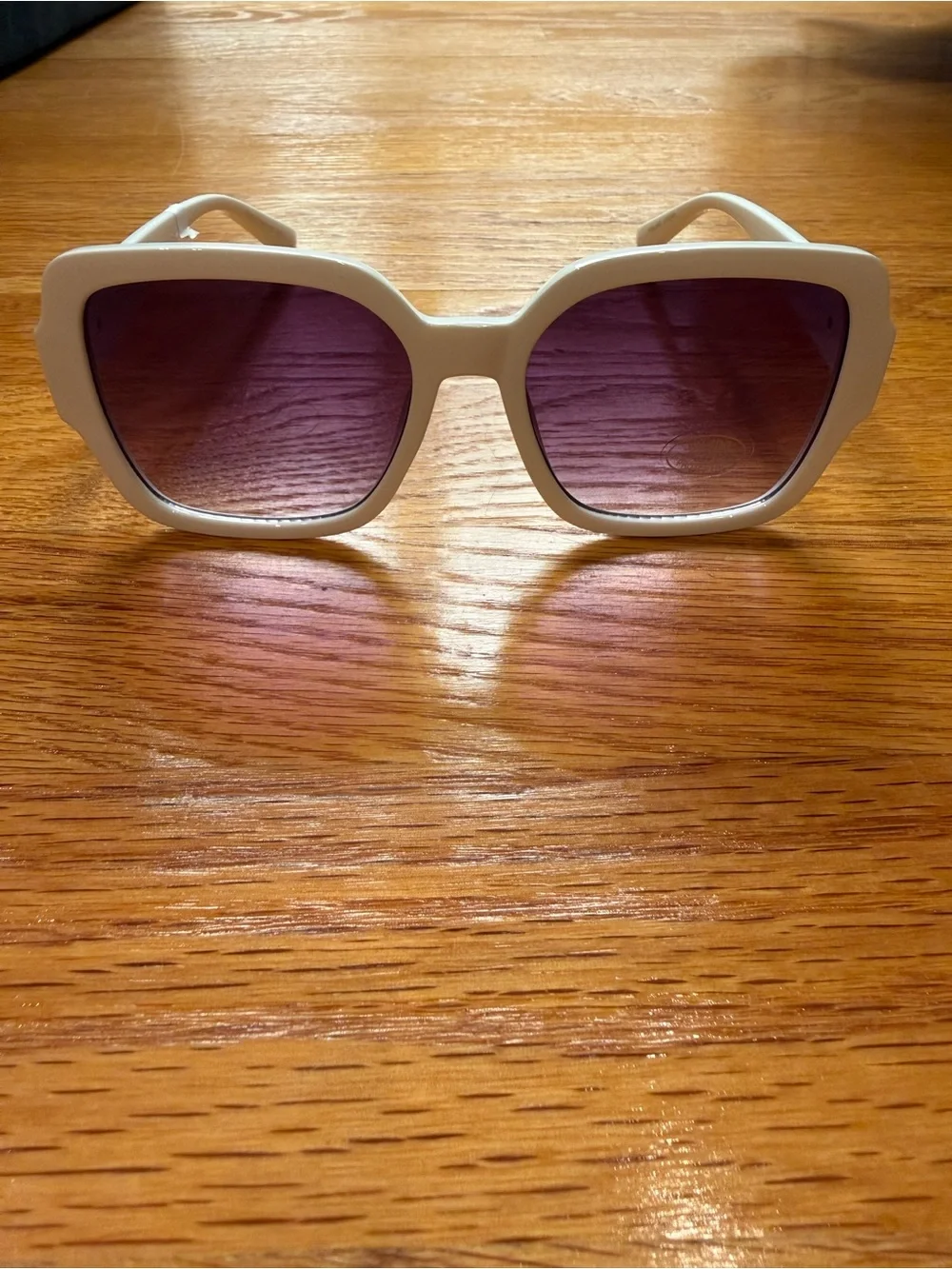 White Square Frame Sunglasses with Dark Lenses